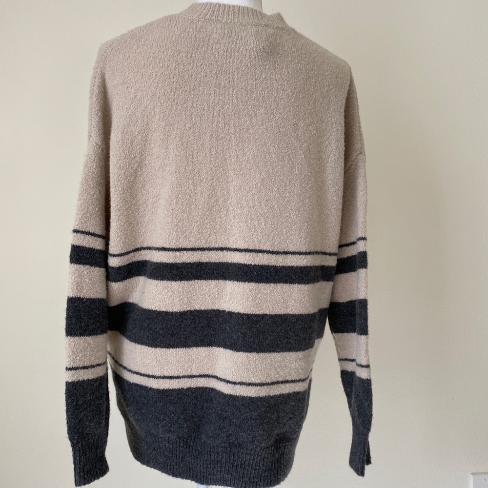 Magaschoni Cream and Black Striped Sweater - Picture 6 of 8